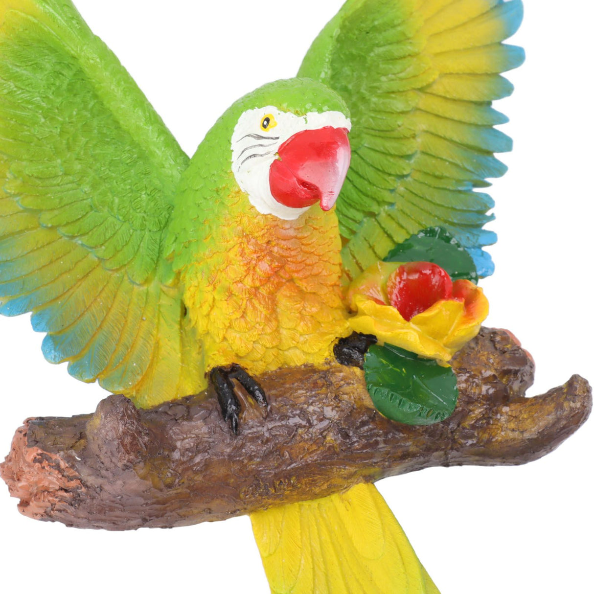 Parrot Wall Decoration Resin Vivid Flapping Hanging Parrot Statue Bird Ornament for Garden Patio Lawn Yard Green