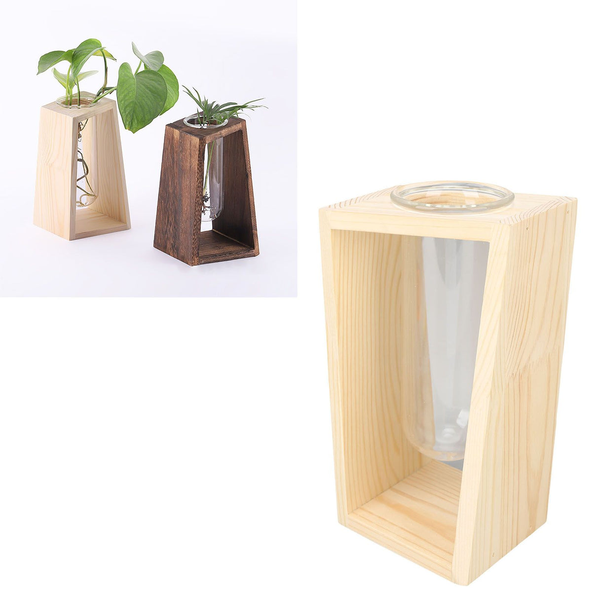 Glass Test Tube Plant Terrarium Multipurpose Innovative Hand Crafted Desktop Plant Terrarium for Hydroponic Plants Logs
