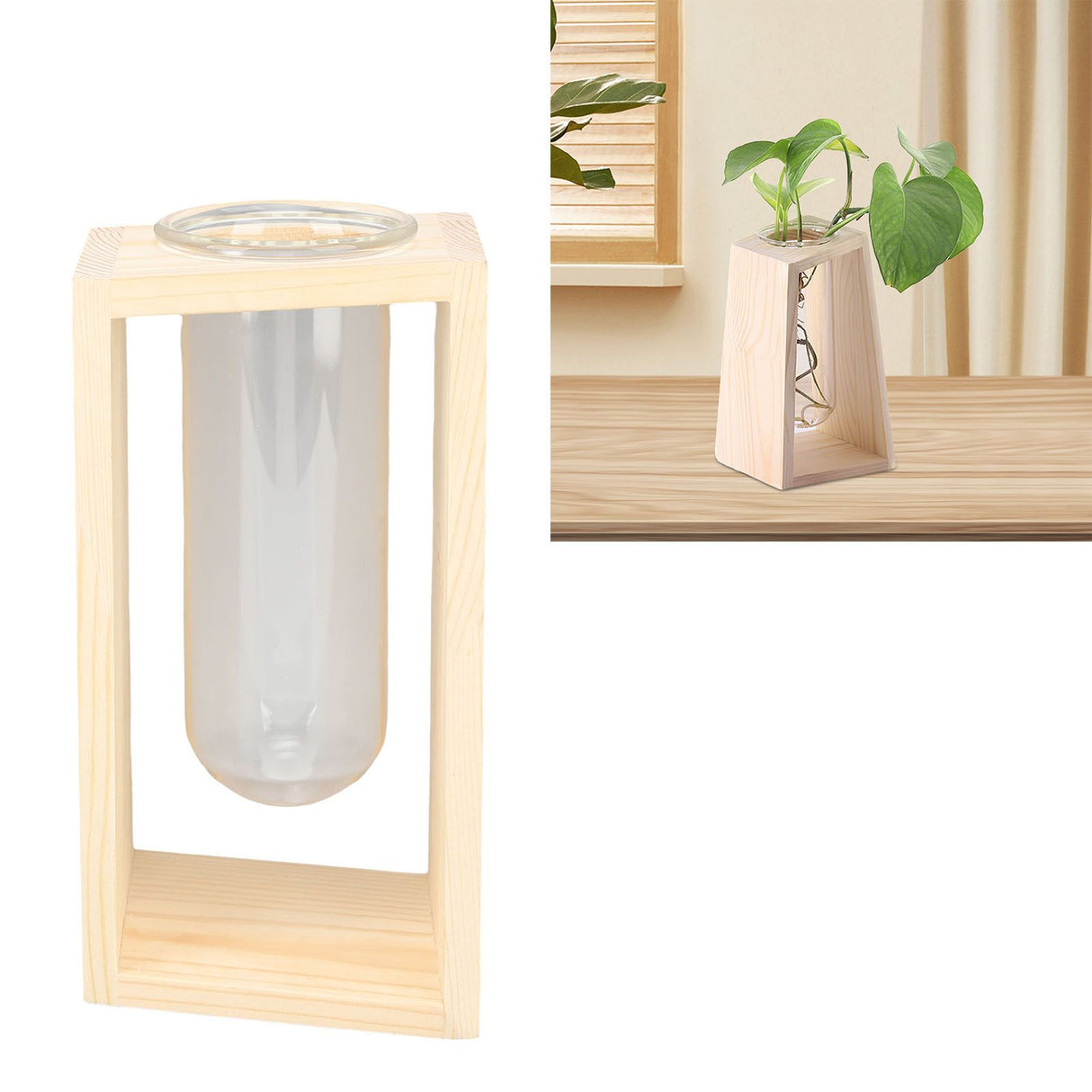 Glass Test Tube Plant Terrarium Multipurpose Innovative Hand Crafted Desktop Plant Terrarium for Hydroponic Plants Logs