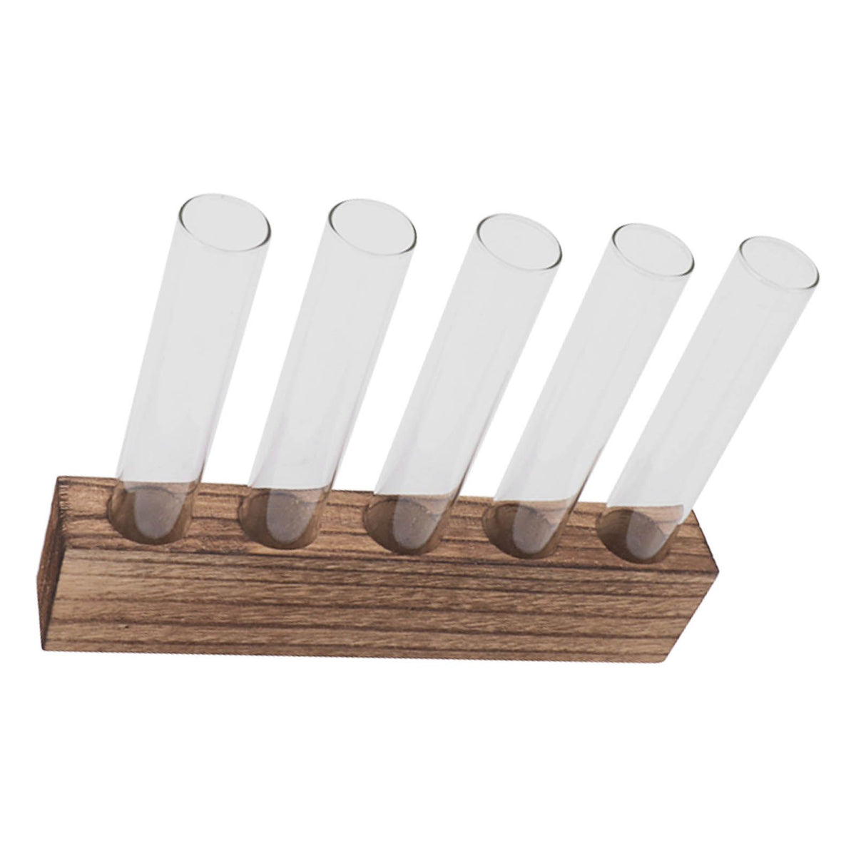 Glass Plant Propagation Station Plant Propagation Tubes Desktop Plant Terrarium With Wooden Stand Mini Test Tube Home Decor 5 Tubes