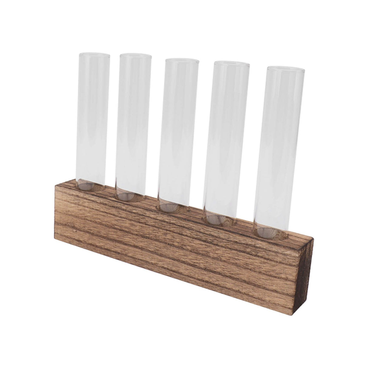 Glass Plant Propagation Station Plant Propagation Tubes Desktop Plant Terrarium With Wooden Stand Mini Test Tube Home Decor 5 Tubes