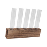 Glass Plant Propagation Station Plant Propagation Tubes Desktop Plant Terrarium With Wooden Stand Mini Test Tube Home Decor 5 Tubes