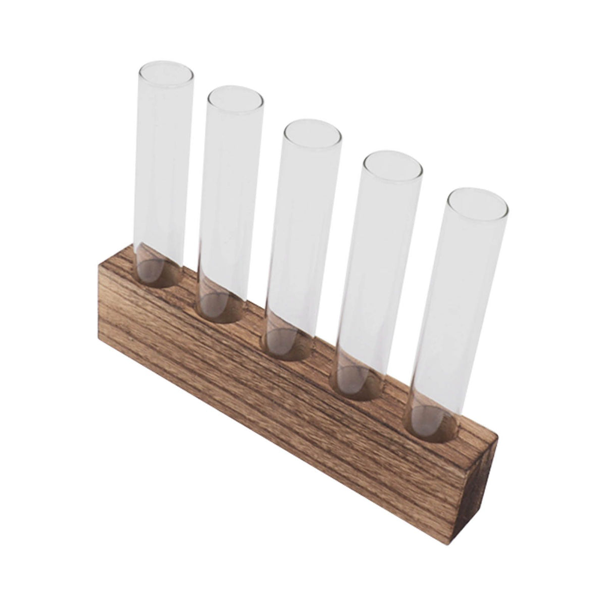 Glass Plant Propagation Station Plant Propagation Tubes Desktop Plant Terrarium With Wooden Stand Mini Test Tube Home Decor 5 Tubes