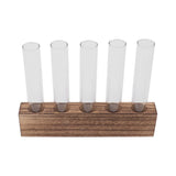 Glass Plant Propagation Station Plant Propagation Tubes Desktop Plant Terrarium With Wooden Stand Mini Test Tube Home Decor 5 Tubes - Extra Image