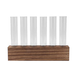 Glass Plant Propagation Station Plant Propagation Tubes Desktop Plant Terrarium With Wooden Stand Mini Test Tube Home Decor 6 Tubes - Front View