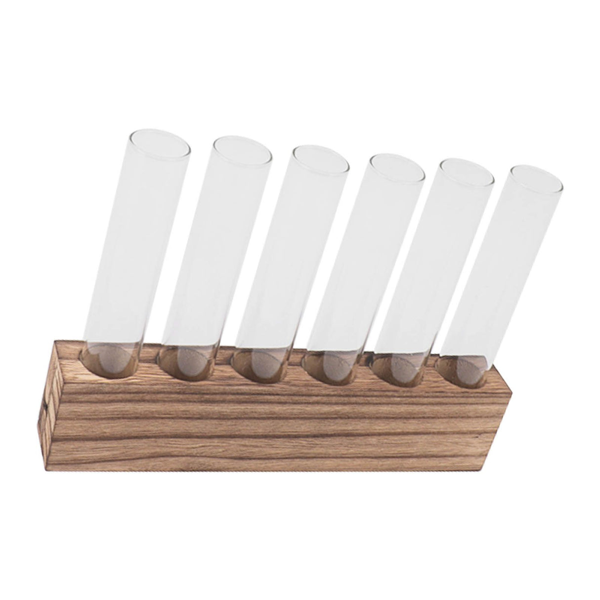 Glass Plant Propagation Station Plant Propagation Tubes Desktop Plant Terrarium With Wooden Stand Mini Test Tube Home Decor 6 Tubes