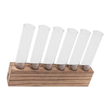 Glass Plant Propagation Station Plant Propagation Tubes Desktop Plant Terrarium With Wooden Stand Mini Test Tube Home Decor 6 Tubes - Top-Down View