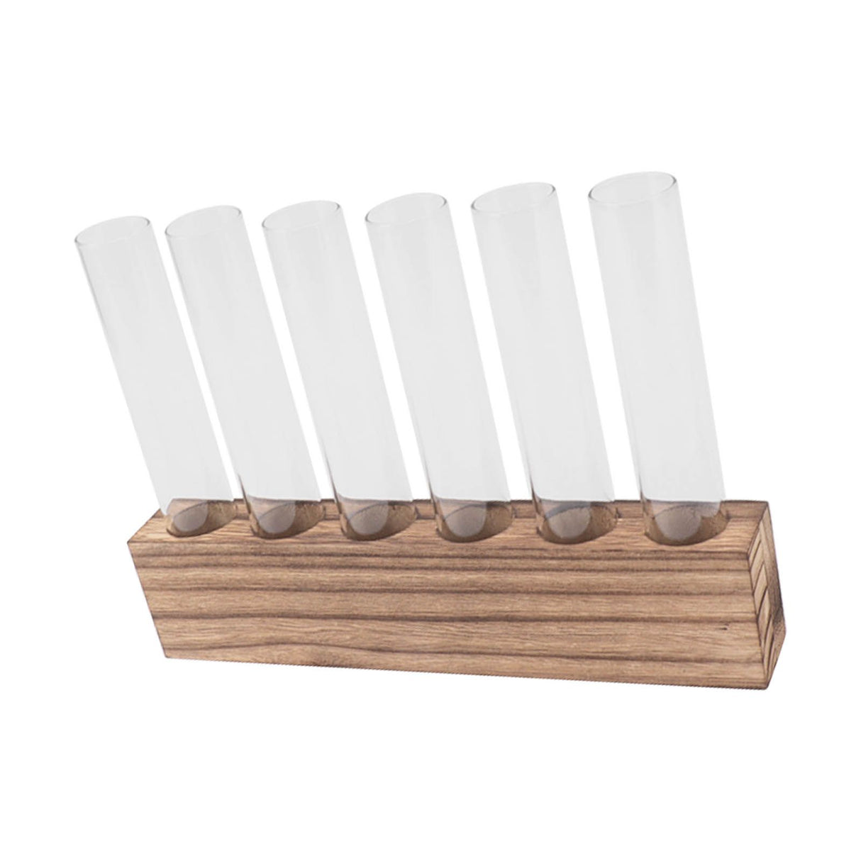 Glass Plant Propagation Station Plant Propagation Tubes Desktop Plant Terrarium With Wooden Stand Mini Test Tube Home Decor 6 Tubes