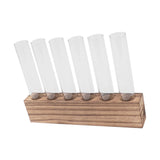 Glass Plant Propagation Station Plant Propagation Tubes Desktop Plant Terrarium With Wooden Stand Mini Test Tube Home Decor 6 Tubes