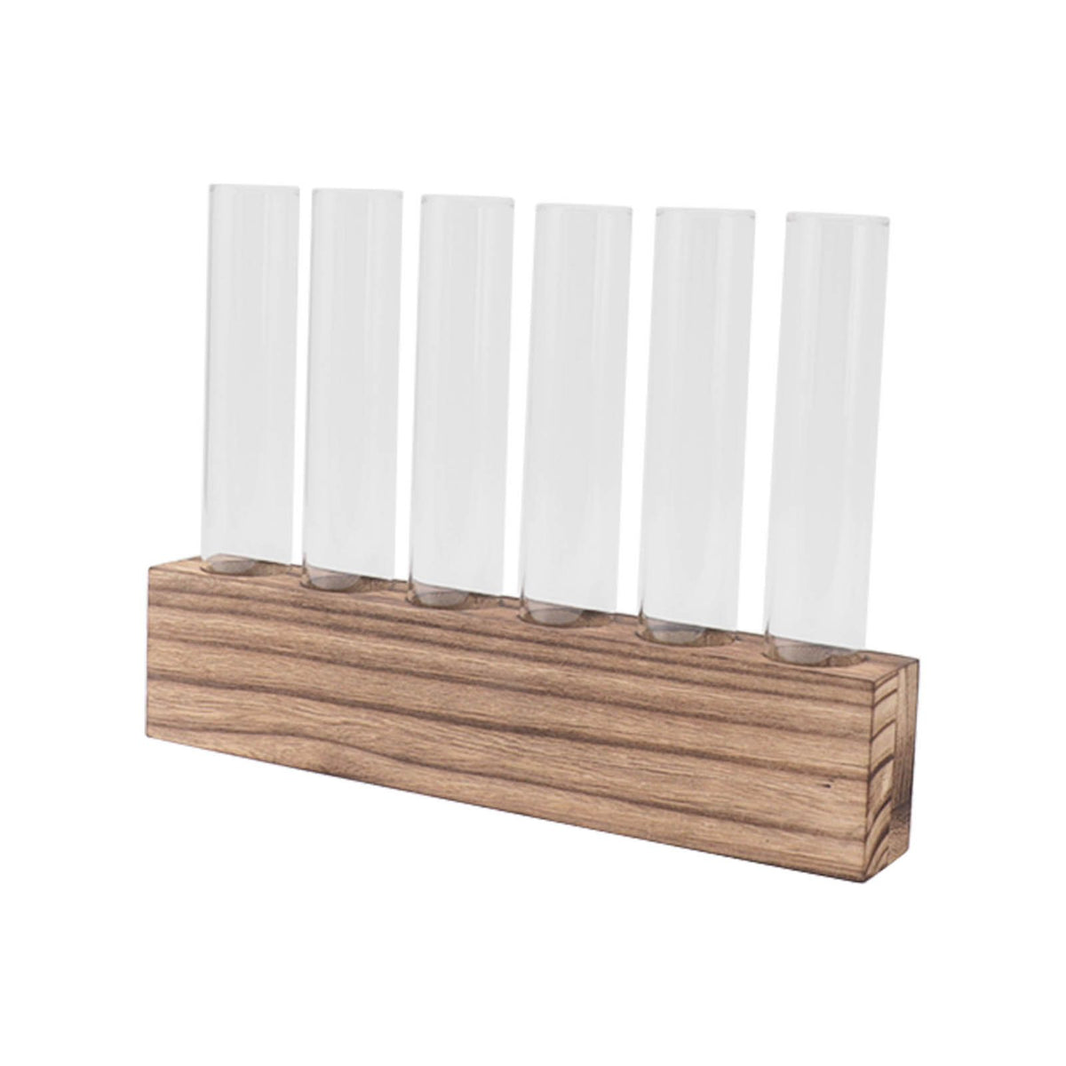 Glass Plant Propagation Station Plant Propagation Tubes Desktop Plant Terrarium With Wooden Stand Mini Test Tube Home Decor 6 Tubes