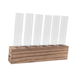 Glass Plant Propagation Station Plant Propagation Tubes Desktop Plant Terrarium With Wooden Stand Mini Test Tube Home Decor 6 Tubes