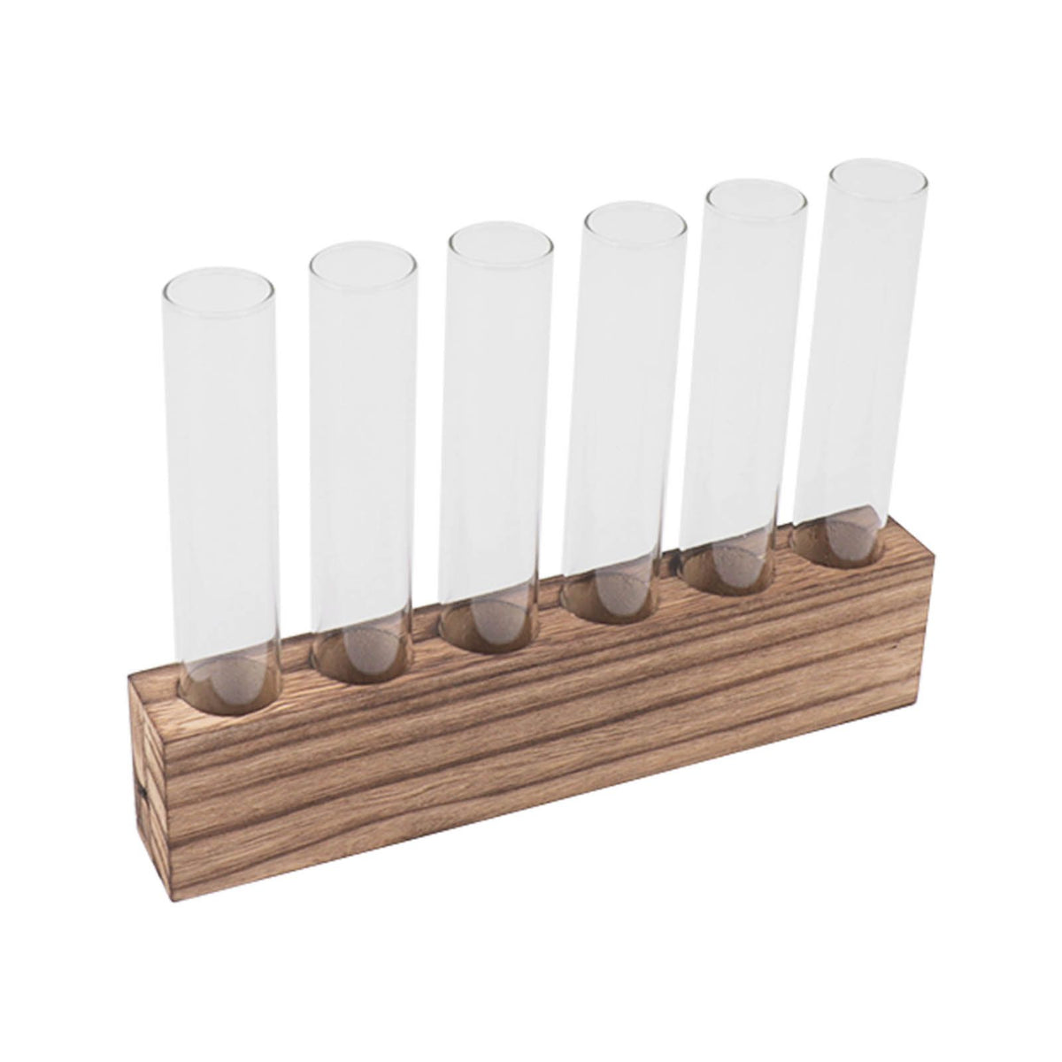 Glass Plant Propagation Station Plant Propagation Tubes Desktop Plant Terrarium With Wooden Stand Mini Test Tube Home Decor 6 Tubes