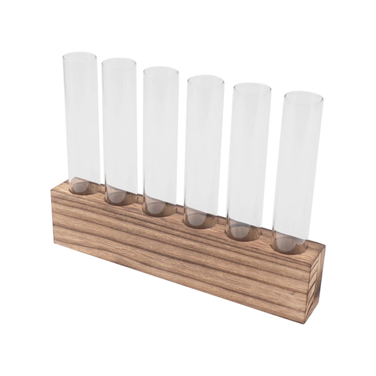 Glass Plant Propagation Station Plant Propagation Tubes Desktop Plant Terrarium With Wooden Stand Mini Test Tube Home Decor 6 Tubes