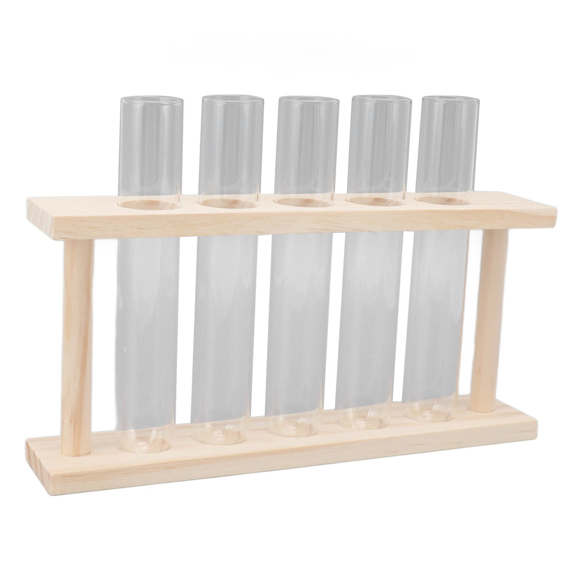 5 Test Tube Plant Terrarium Transparent Observe Growth State Plant Terrarium with Wooden Stand Water Plant Holder