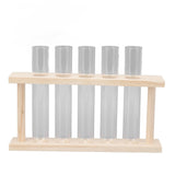 5 Test Tube Plant Terrarium Transparent Observe Growth State Plant Terrarium with Wooden Stand Water Plant Holder