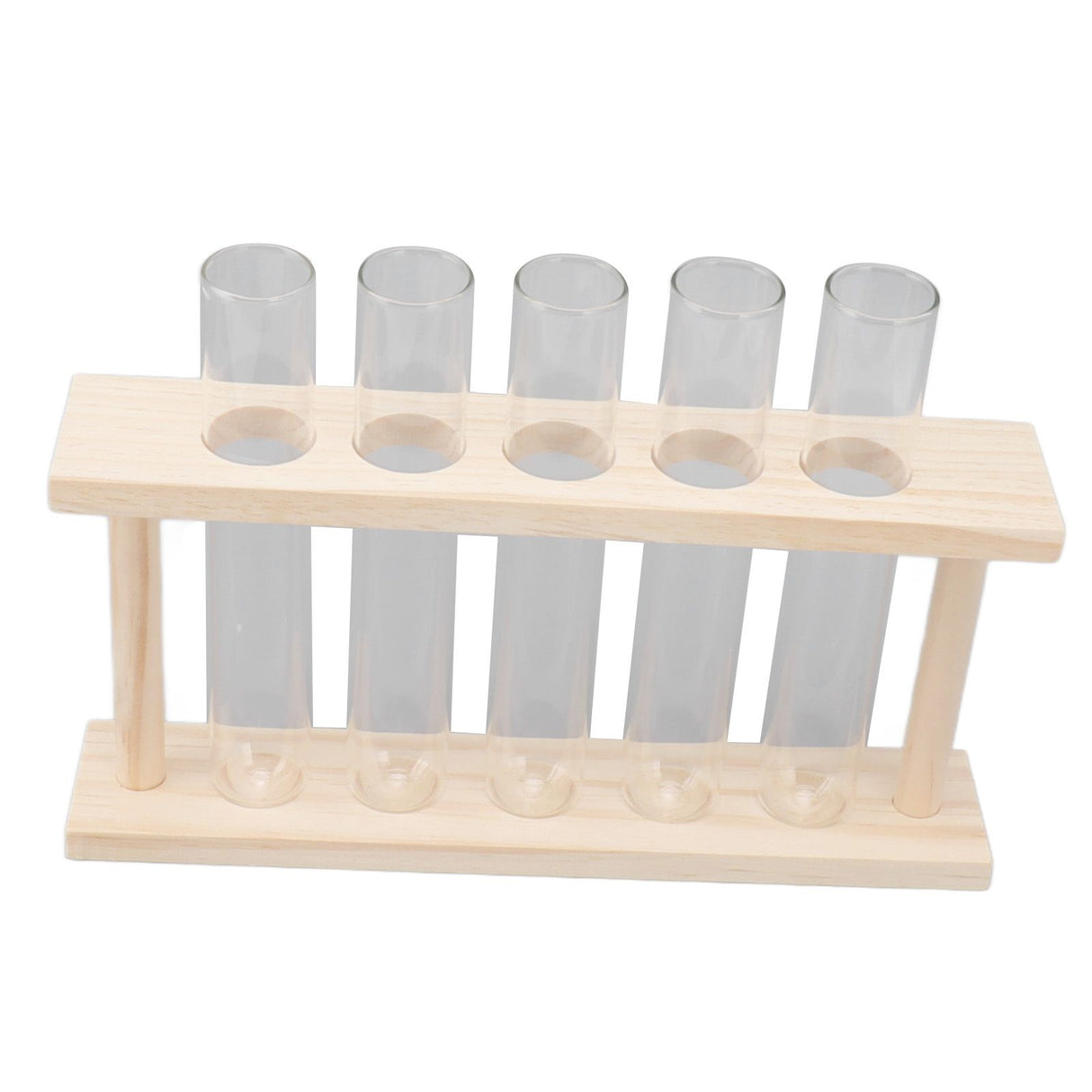 5 Test Tube Plant Terrarium Transparent Observe Growth State Plant Terrarium with Wooden Stand Water Plant Holder