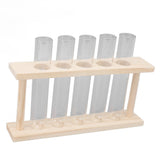 5 Test Tube Plant Terrarium Transparent Observe Growth State Plant Terrarium with Wooden Stand Water Plant Holder