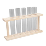 5 Test Tube Plant Terrarium Transparent Observe Growth State Plant Terrarium with Wooden Stand Water Plant Holder - Extra Image