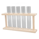 5 Test Tube Plant Terrarium Transparent Observe Growth State Plant Terrarium with Wooden Stand Water Plant Holder