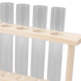 5 Test Tube Plant Terrarium Transparent Observe Growth State Plant Terrarium with Wooden Stand Water Plant Holder