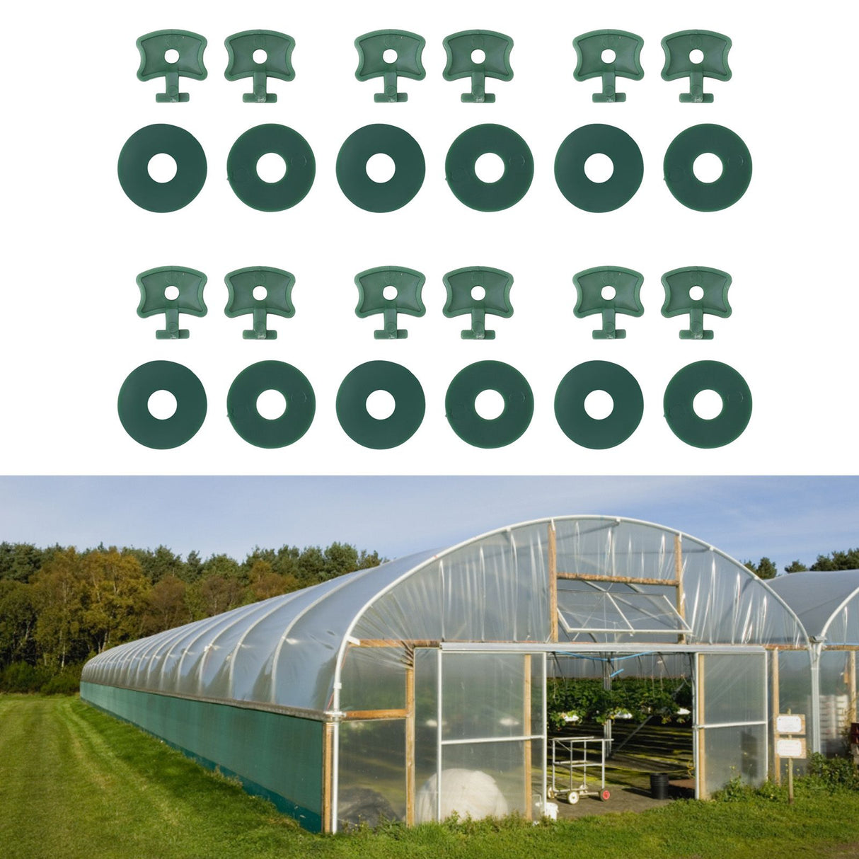 100PCS Greenhouse Twist Clips Plastic Shading Fixing Clips with Washers for Greenhouse Insulation Bubble Netting Wrap