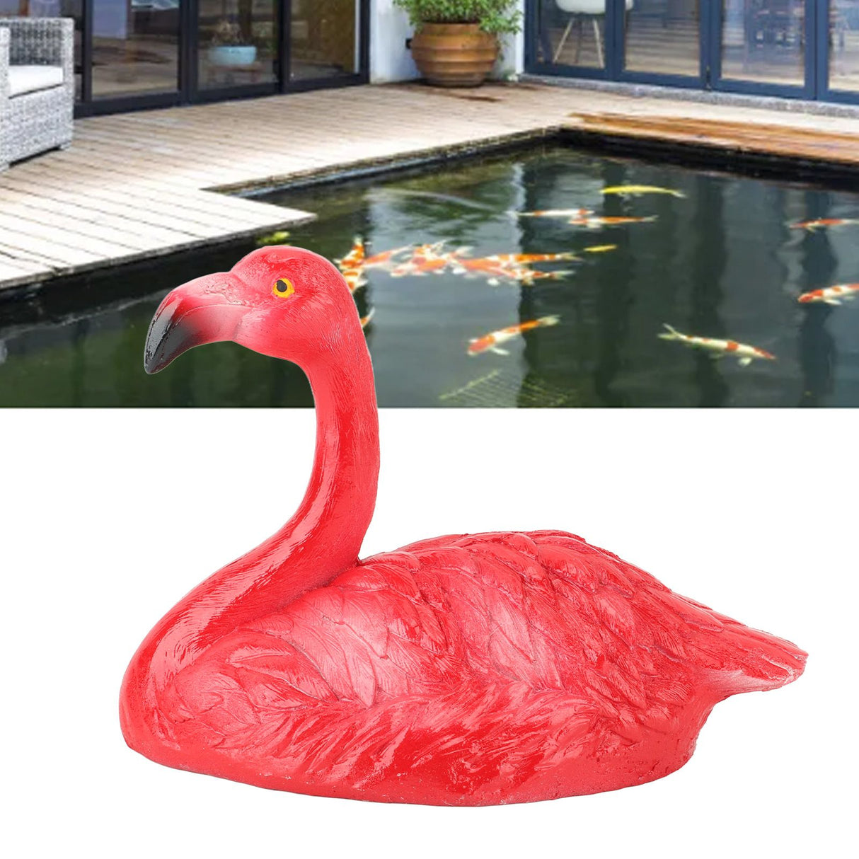 Flamingo Decorations Floating Flamingo Ornaments for Fish Pond Fish Tank Backyard Patio Lawn Small Red Head Up Flamingo