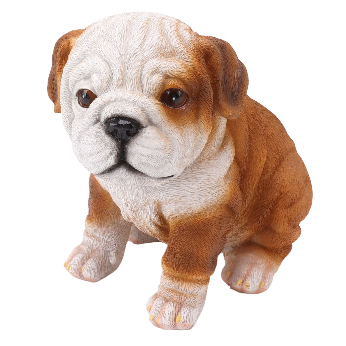English Bulldog Puppy Statue Lifelike Resin Bulldog Sculpture for Garden Lawn Porch Decoration Sitting Bulldog