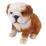 English Bulldog Puppy Statue Lifelike Resin Bulldog Sculpture for Garden Lawn Porch Decoration Sitting Bulldog