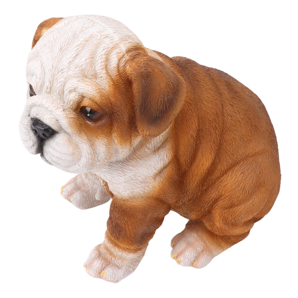 English Bulldog Puppy Statue Lifelike Resin Bulldog Sculpture for Garden Lawn Porch Decoration Sitting Bulldog