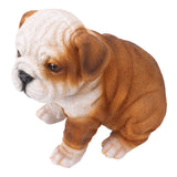 English Bulldog Puppy Statue Lifelike Resin Bulldog Sculpture for Garden Lawn Porch Decoration Sitting Bulldog