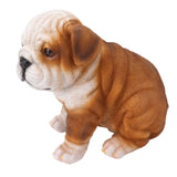 English Bulldog Puppy Statue Lifelike Resin Bulldog Sculpture for Garden Lawn Porch Decoration Sitting Bulldog