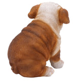 English Bulldog Puppy Statue Lifelike Resin Bulldog Sculpture for Garden Lawn Porch Decoration Sitting Bulldog