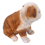 English Bulldog Puppy Statue Lifelike Resin Bulldog Sculpture for Garden Lawn Porch Decoration Sitting Bulldog