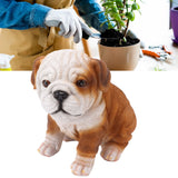 English Bulldog Puppy Statue Lifelike Resin Bulldog Sculpture for Garden Lawn Porch Decoration Sitting Bulldog - Extra Image