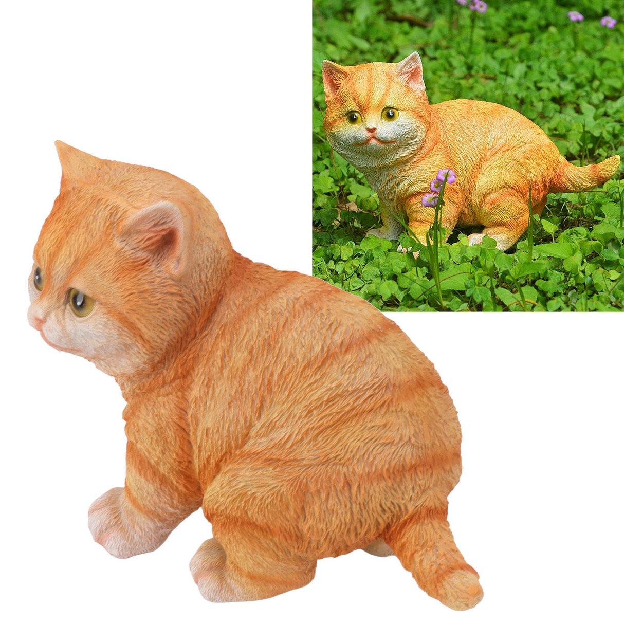 Outdoor Garden Decor Cat Statues Kitten Ornaments Gardening Decorations Gardening Kitten Sculpture
