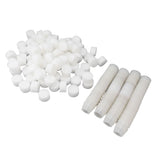 100PCS Net Cups with 100PCS Sponges Plastic Breathable Bottomless Garden Plant Net Pot Bucket Basket for Hydroponics White