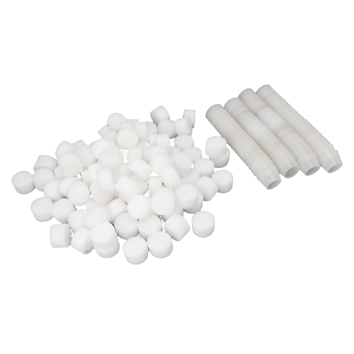 100PCS Net Cups with 100PCS Sponges Plastic Breathable Bottomless Garden Plant Net Pot Bucket Basket for Hydroponics White