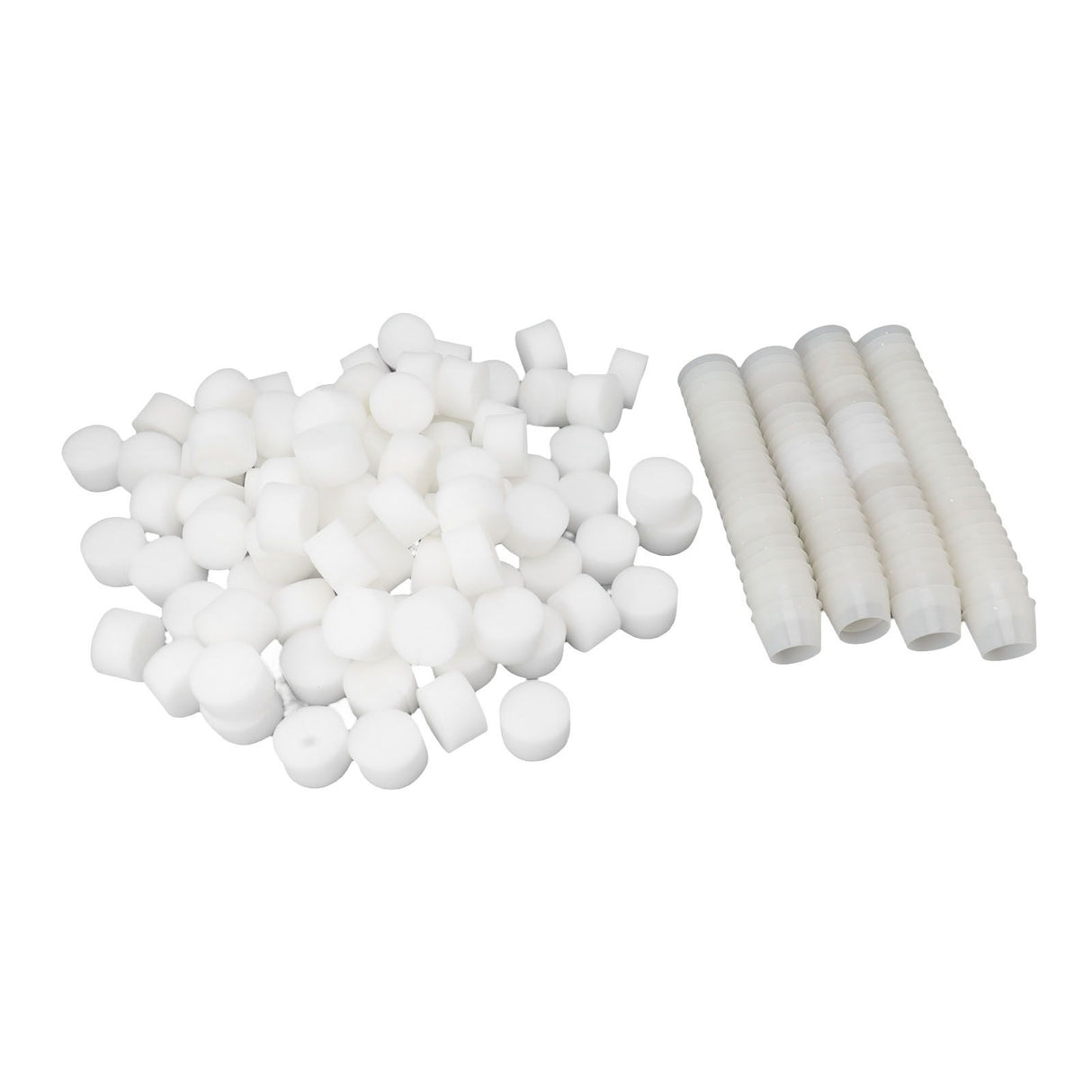 100PCS Net Cups with 100PCS Sponges Plastic Breathable Bottomless Garden Plant Net Pot Bucket Basket for Hydroponics White
