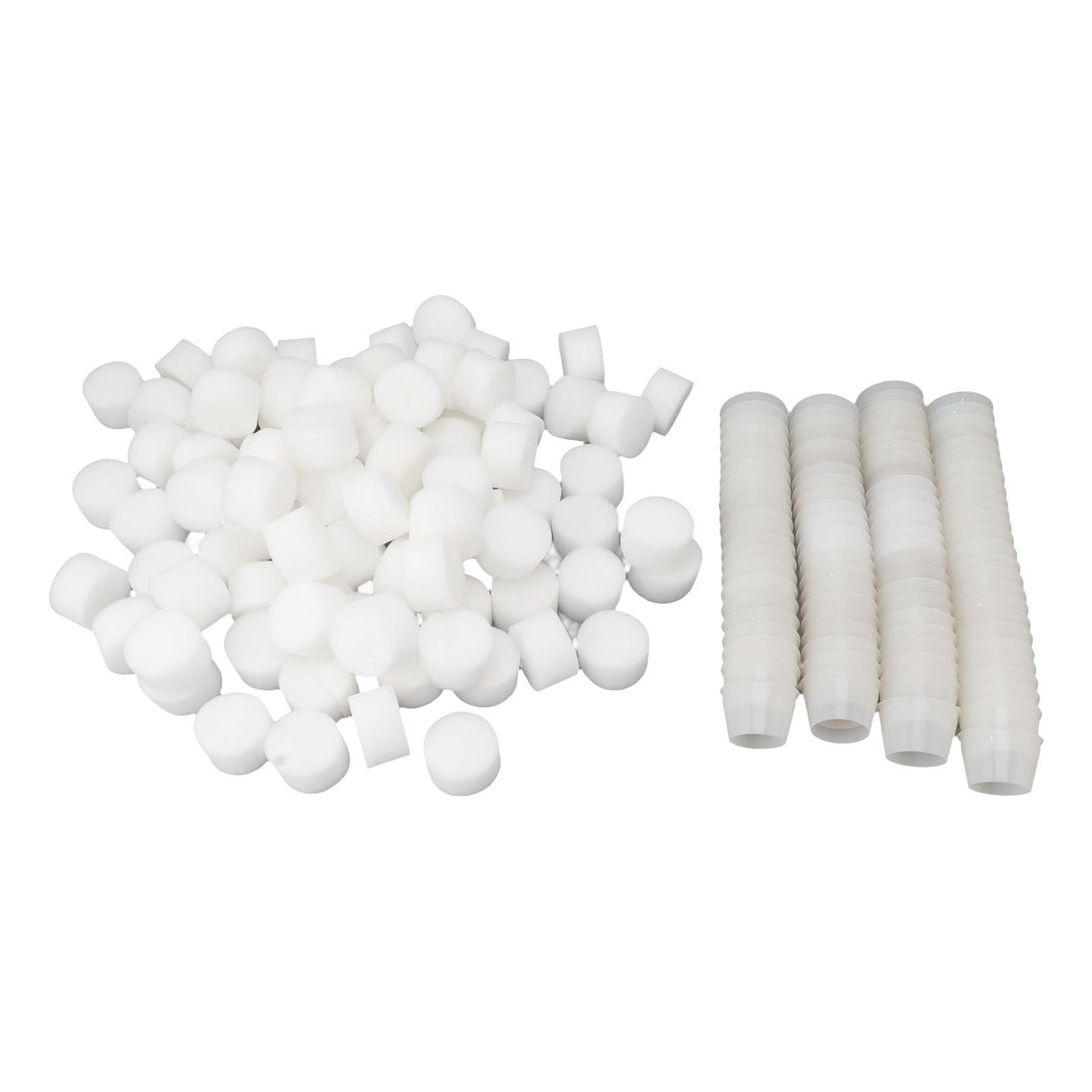 100PCS Net Cups with 100PCS Sponges Plastic Breathable Bottomless Garden Plant Net Pot Bucket Basket for Hydroponics White