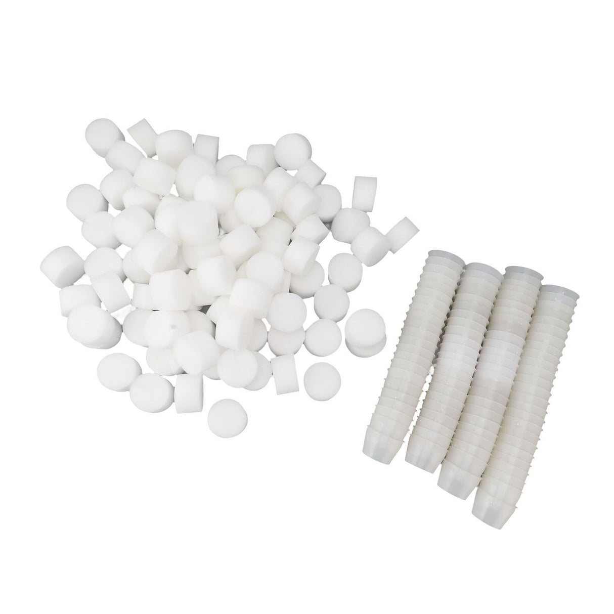 100PCS Net Cups with 100PCS Sponges Plastic Breathable Bottomless Garden Plant Net Pot Bucket Basket for Hydroponics White
