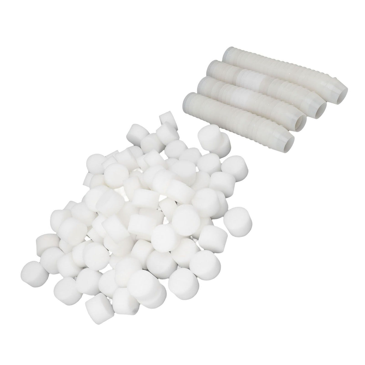100PCS Net Cups with 100PCS Sponges Plastic Breathable Bottomless Garden Plant Net Pot Bucket Basket for Hydroponics White