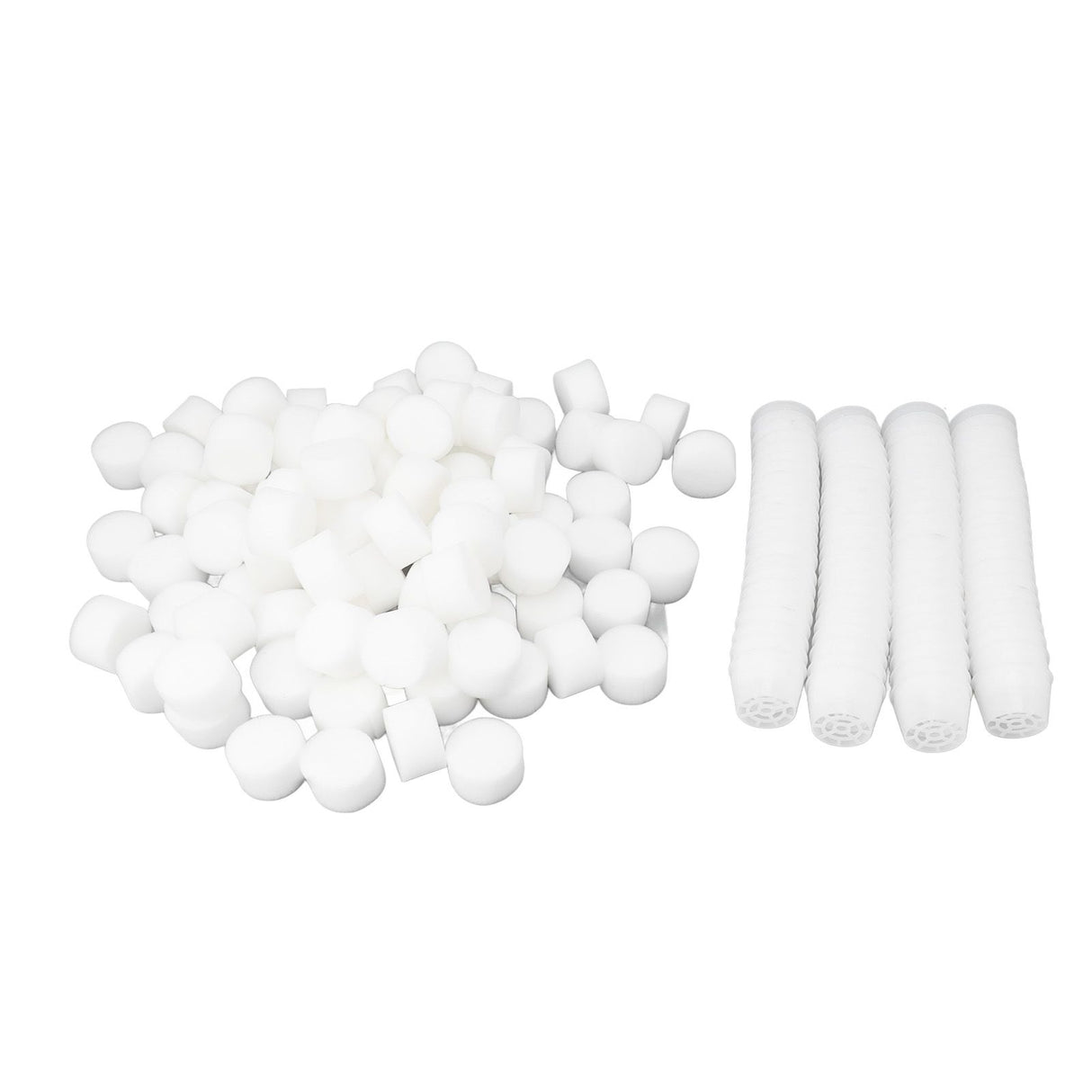 100 Set Hydroponic Grow Baskets Sponges Circular Planting Baskets Plant Growth Sponges White