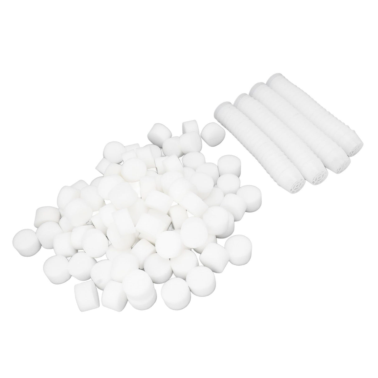 100 Set Hydroponic Grow Baskets Sponges Circular Planting Baskets Plant Growth Sponges White