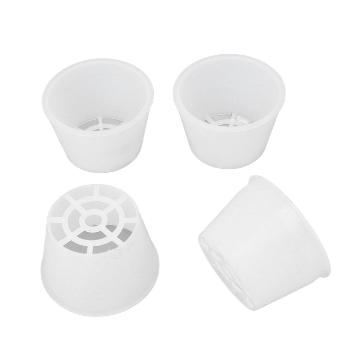 100 Set Hydroponic Grow Baskets Sponges Circular Planting Baskets Plant Growth Sponges White