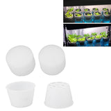 100 Set Hydroponic Grow Baskets Sponges Circular Planting Baskets Plant Growth Sponges White