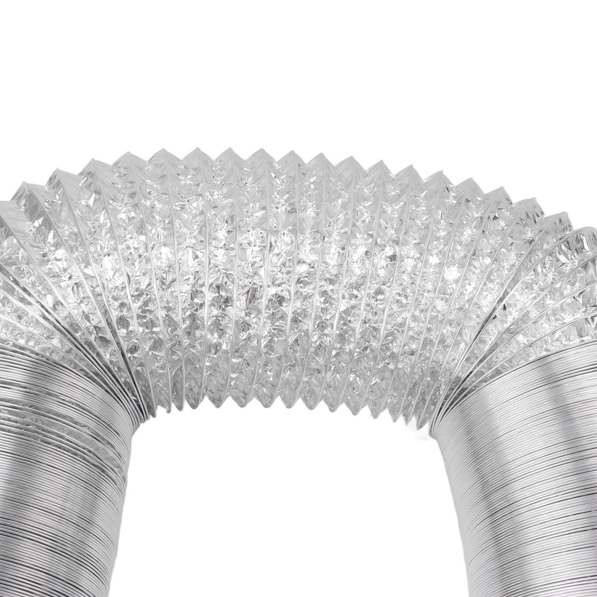 6in Flexible Ducting Hose 4 Layer Flexible Foil Ducting Dryer Air Vent Hose for HVAC Ventilation 5m/16ft