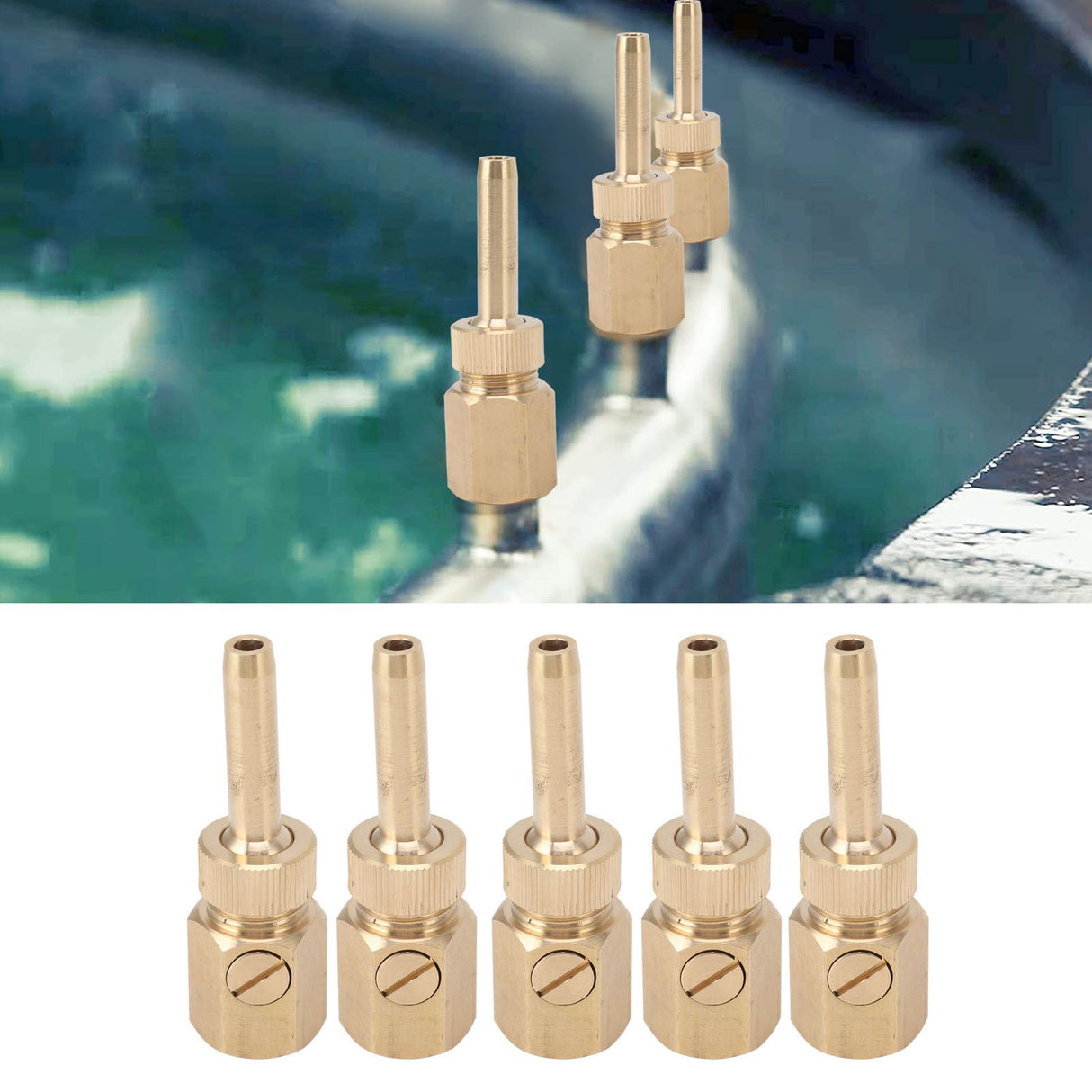 5PCS Fountain Nozzle Fountain Water Spray Sprinkler Head Swimming Pool Brass Deck Jet Nozzle Direct Injection G1/2in Inner Thread