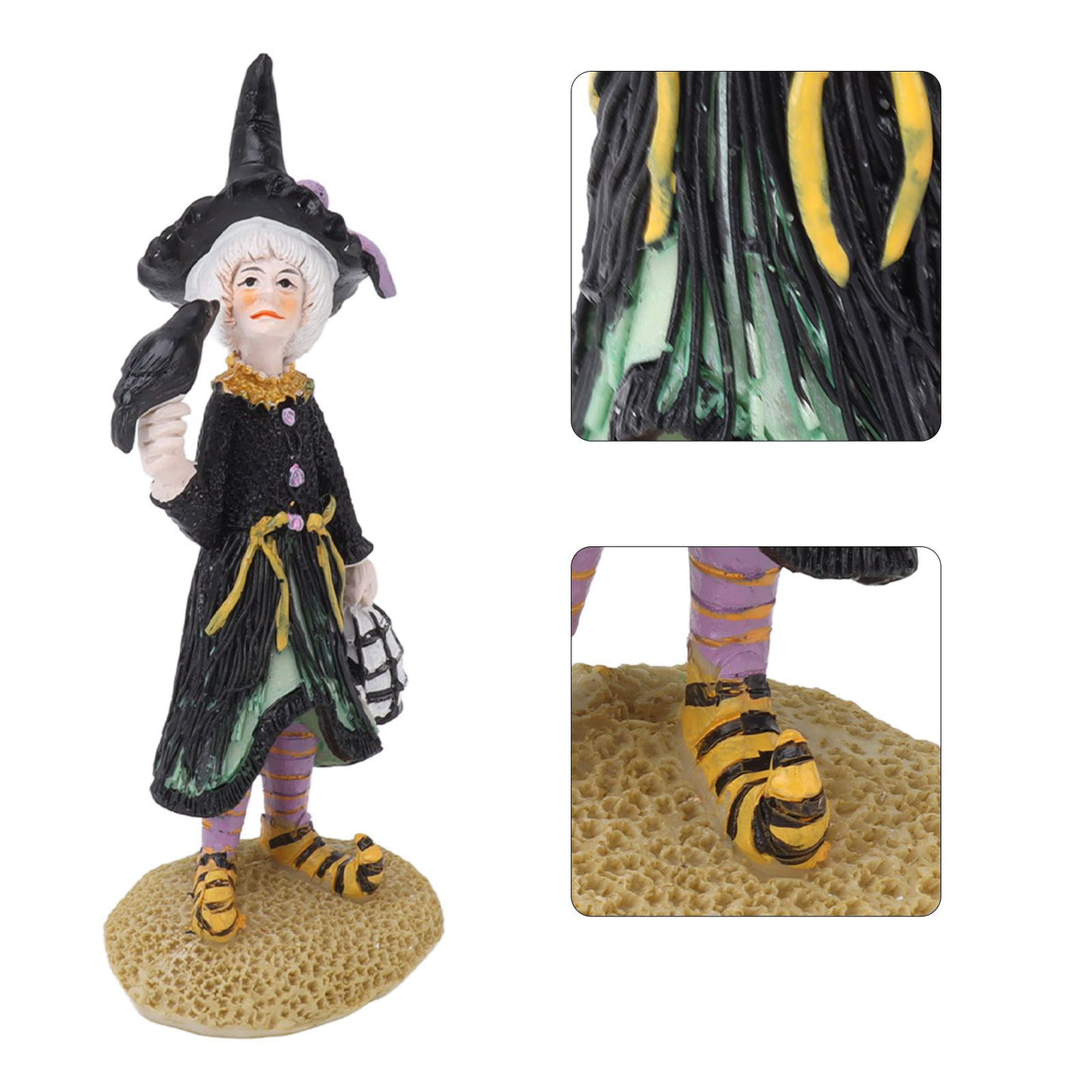 Witch Dolls Figure Handmade Resin Charming Witch Doll Decoration Ornaments for Office Bedroom Desktop