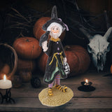 Witch Dolls Figure Handmade Resin Charming Witch Doll Decoration Ornaments for Office Bedroom Desktop