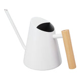 Watering Can with Long Spout Rustproof Stainless Steel Watering Pot with Wooden Handle for Garden Bonsai Indoor Outdoor White